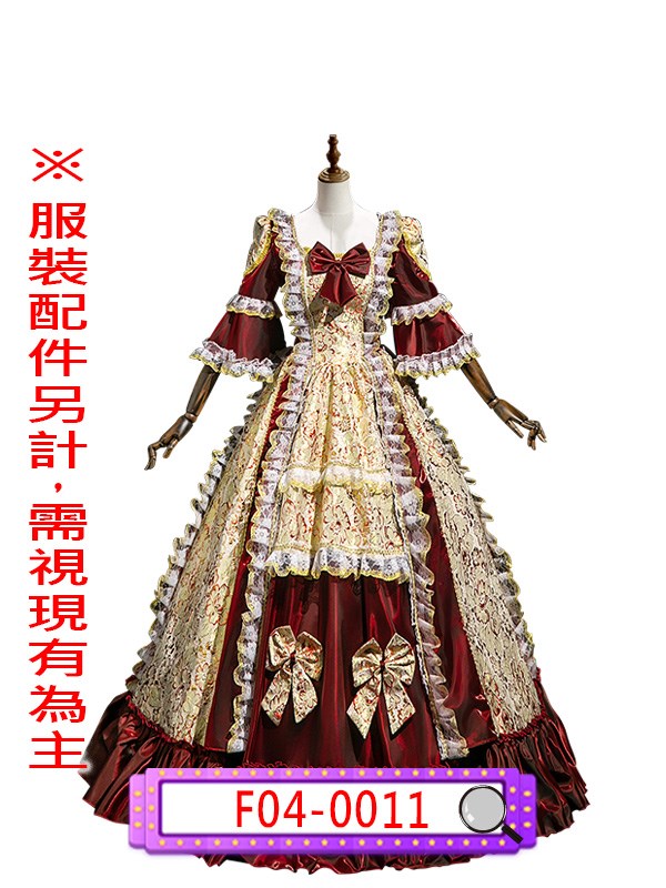 F04-0011-棗紅宮廷服.宮廷.王子.公主.歐洲.紅色