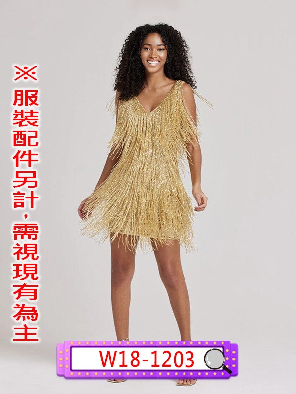 W18-1203.復古金亮片裙.舞台表演服.國標舞.探戈.拉丁舞.倫巴.恰恰恰.森巴.捷舞.鬥牛舞.春酒.尾牙.年會.復古女伶.20年代.大亨小傳.了不起的蓋茨比.黛西