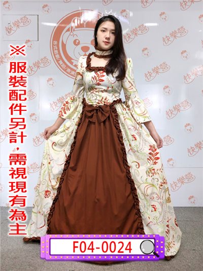 印花宮廷服(咖啡)