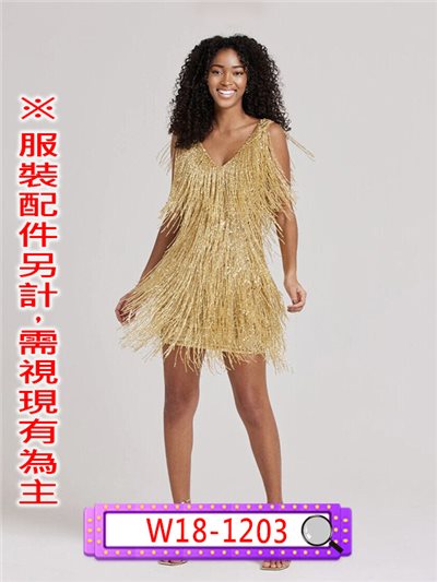 復古金亮片裙