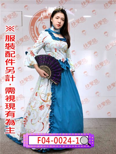  印花宮廷服(水藍)